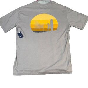 Johnnie O Shirt‎ Mens Medium Gray Short Sleeve Sunset Graphic Casual Cotton